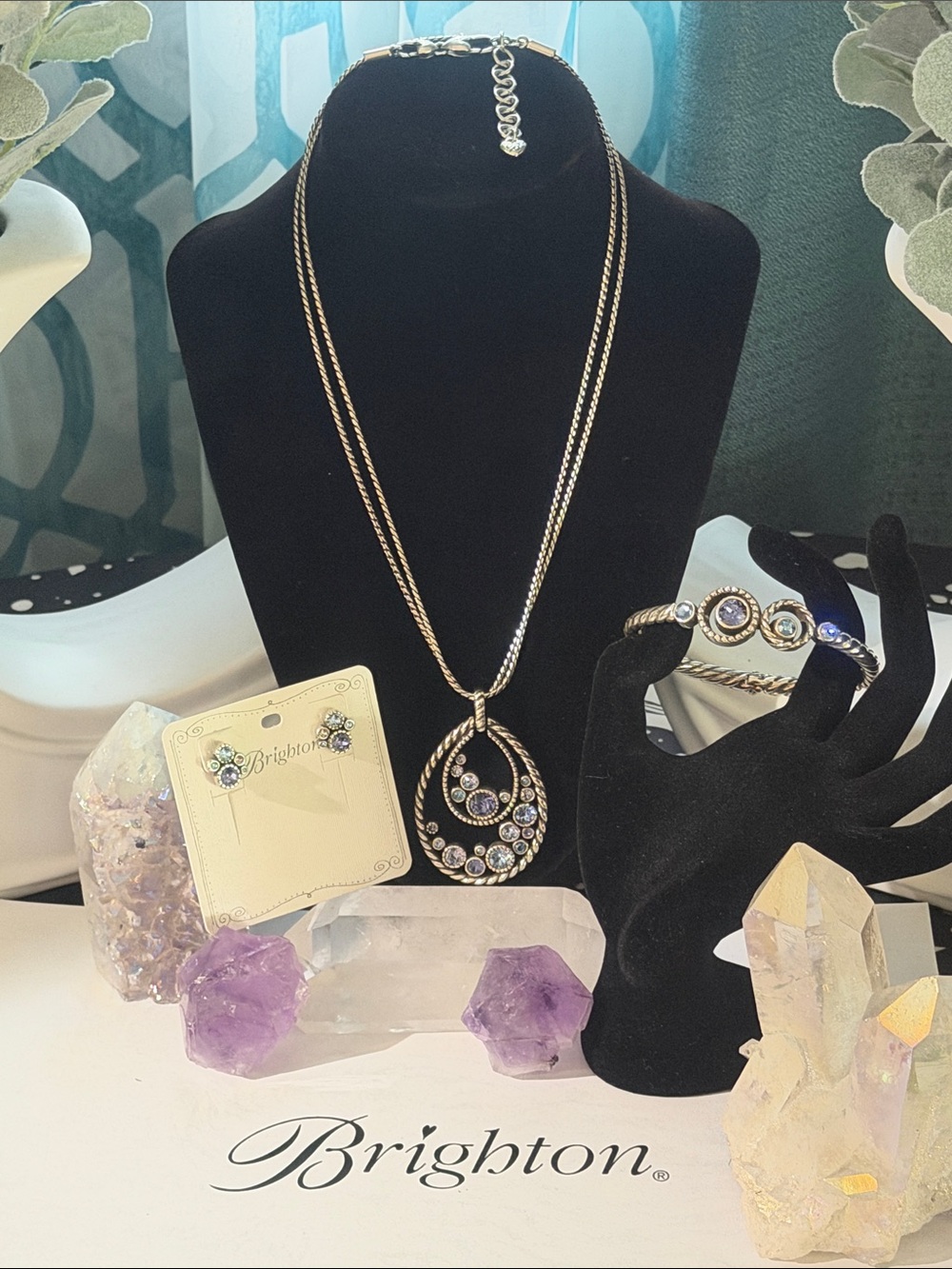 Full Set Brighton Halo Tanzanite Swarovski Crystal - Retired